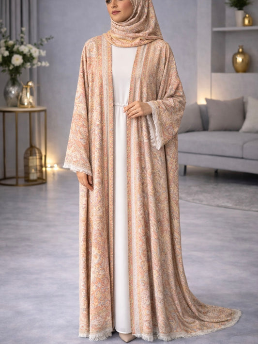 Pashmina Abaya - Pastel Peach