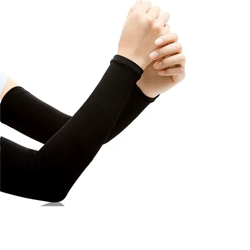 Black 4-way stretch sleeves – front view for modest layering and comfort
