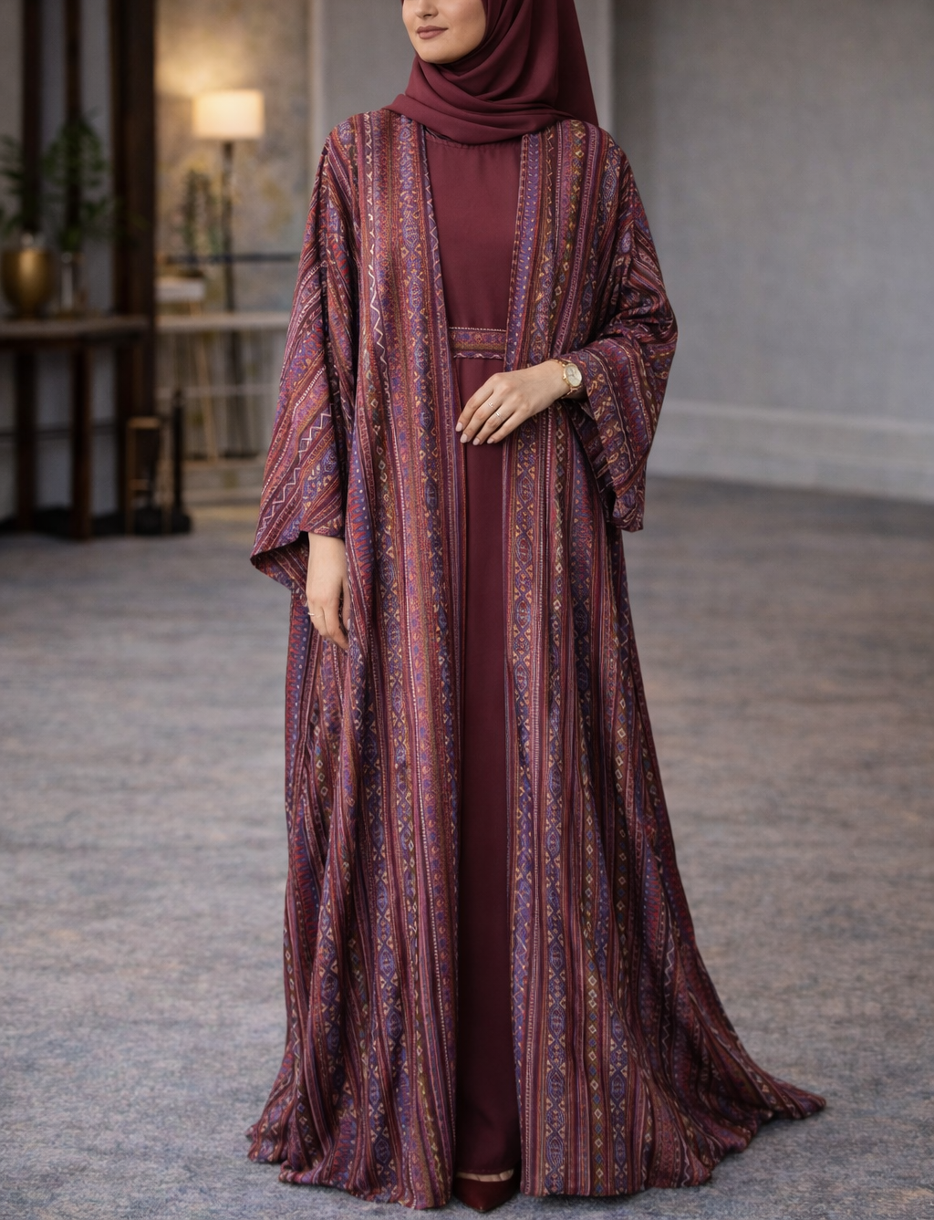 Dubai Abaya - Amani [Red]