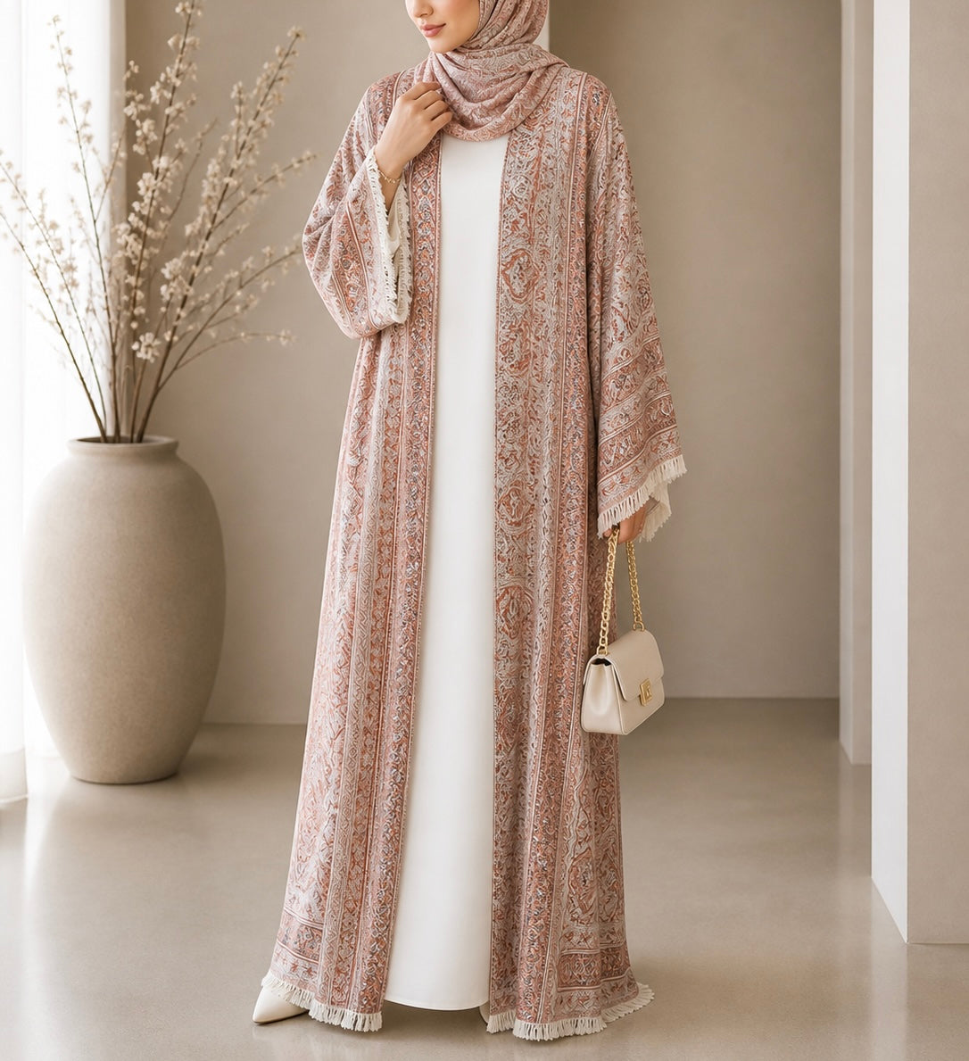 Pashmina Abaya - Orange