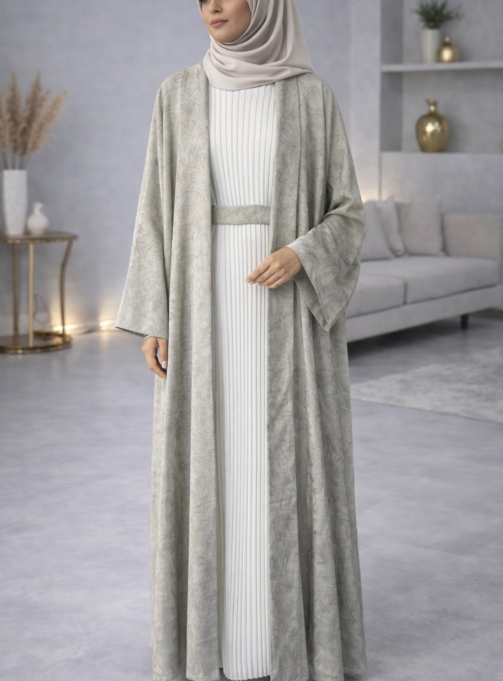 Dubai Abaya - Areeba [White]
