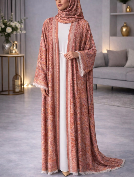 Pashmina Abaya - Peach