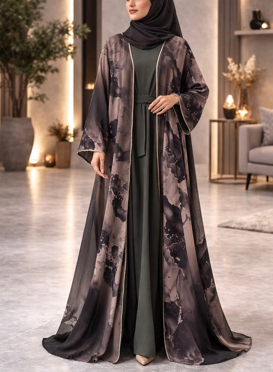 Dubai Abaya – Olive Print