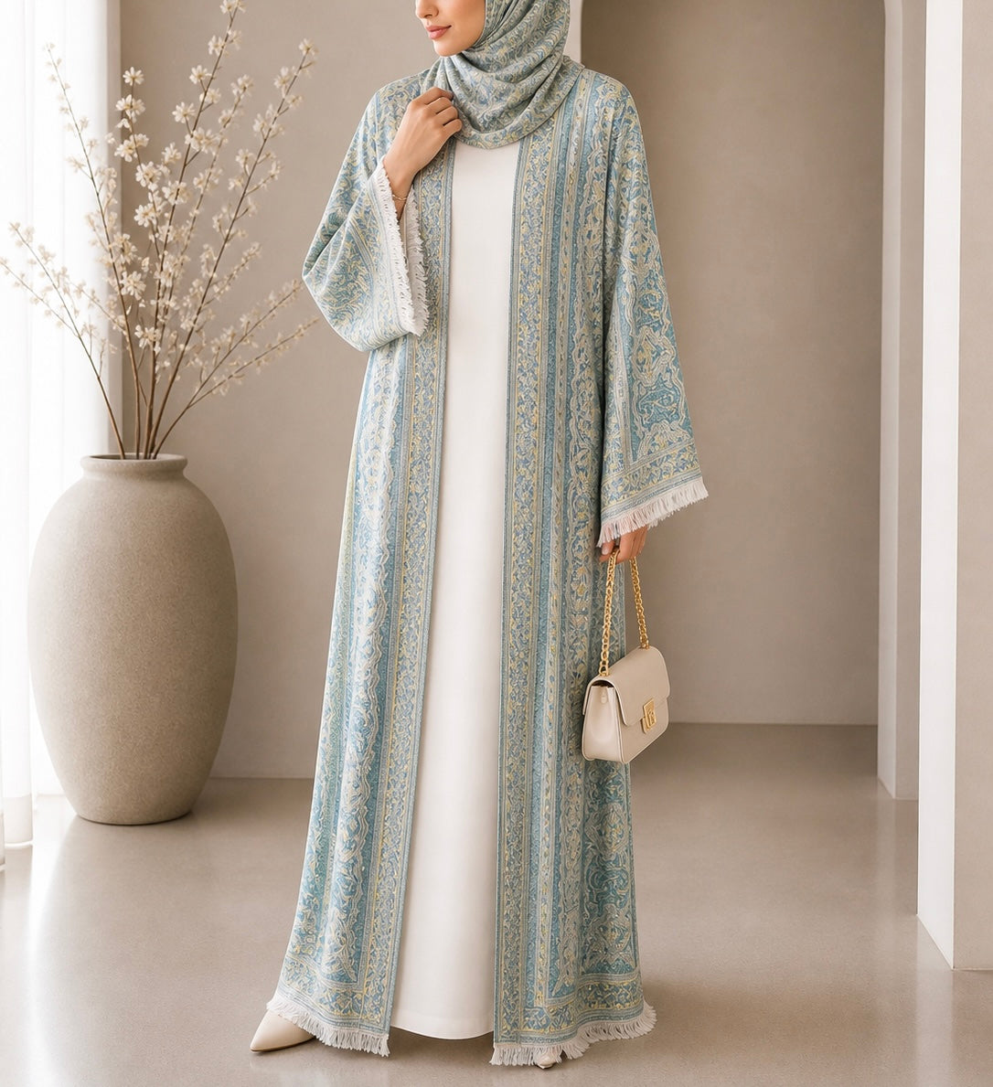Pashmina Abaya - Sea Green