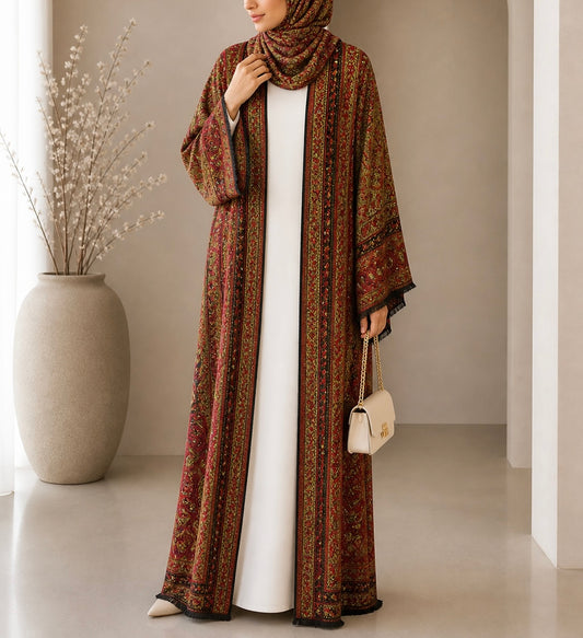 Pashmina Abaya - Maroon
