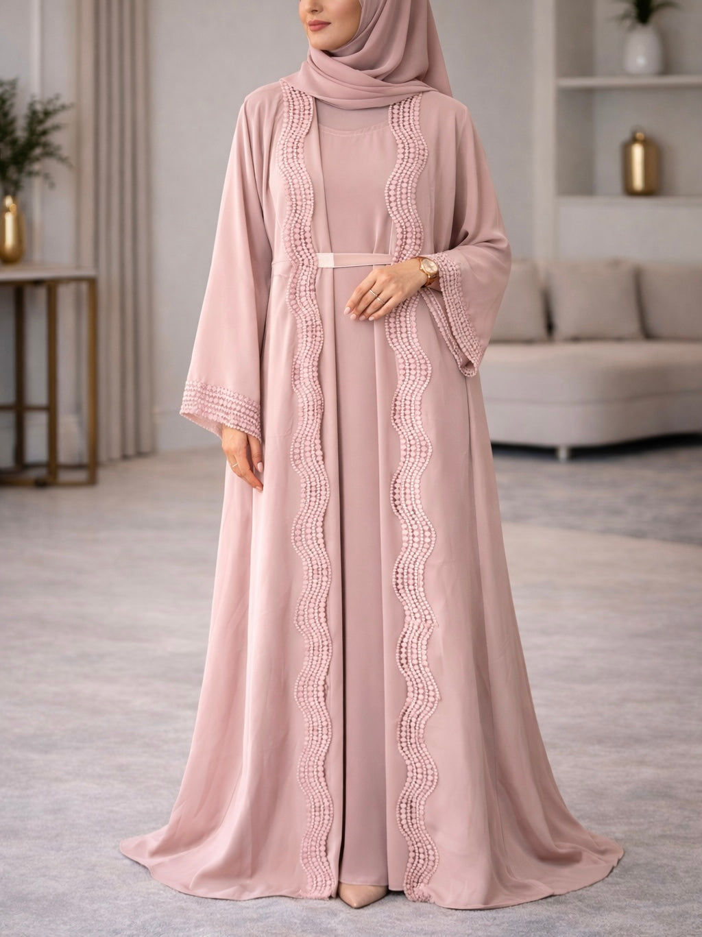 Dubai Abaya - Safaa [Mauve]