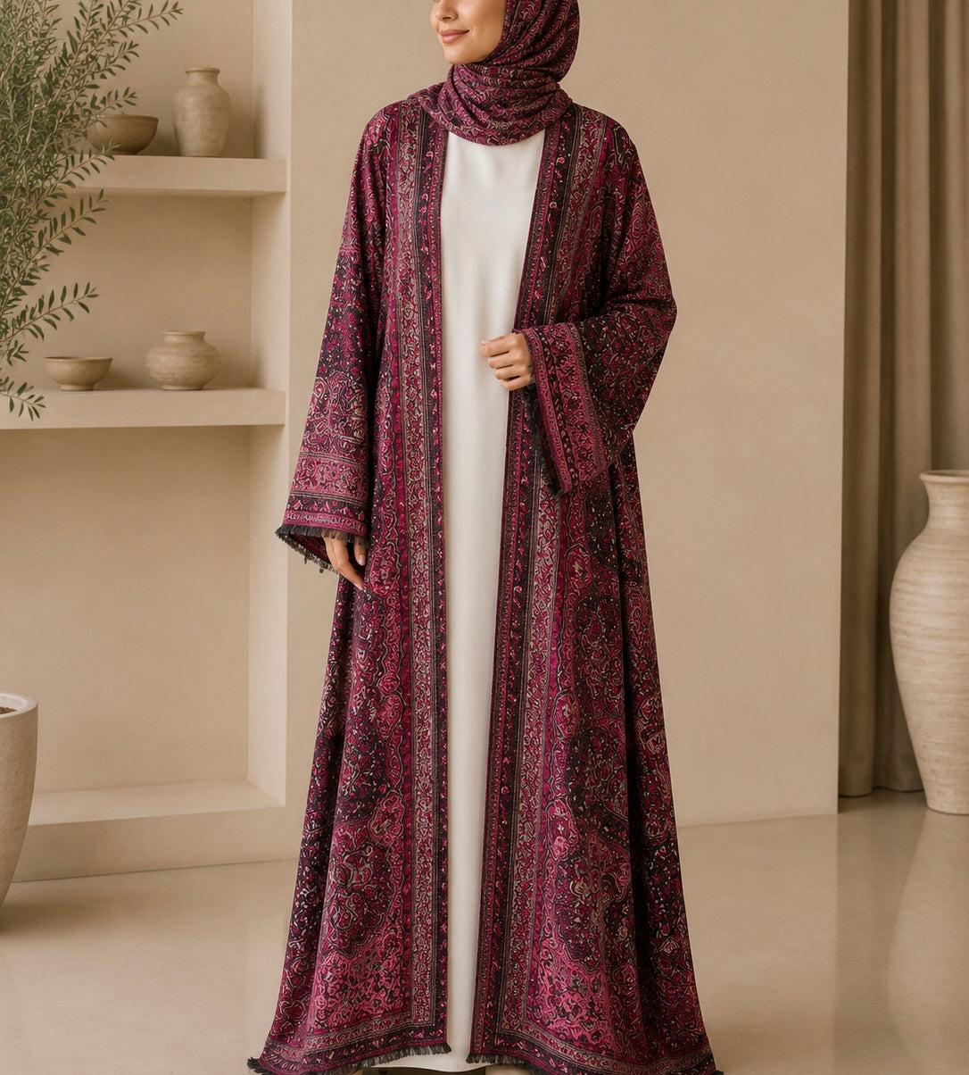 Pashmina Abaya - Magenta