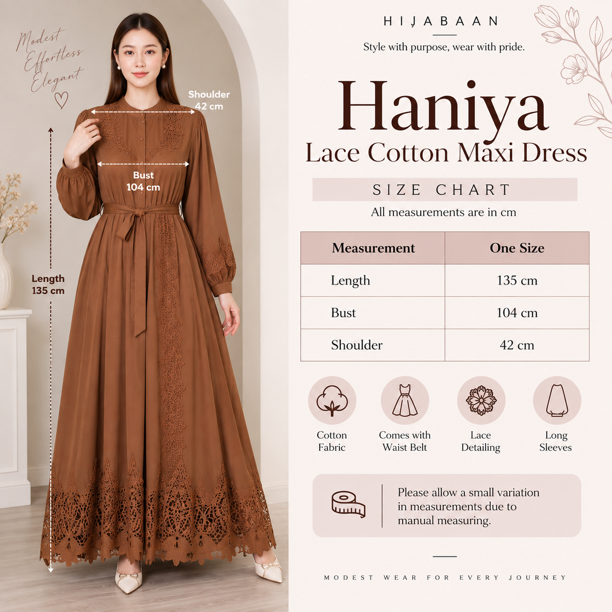 Haniya Maxi Dress – Brown