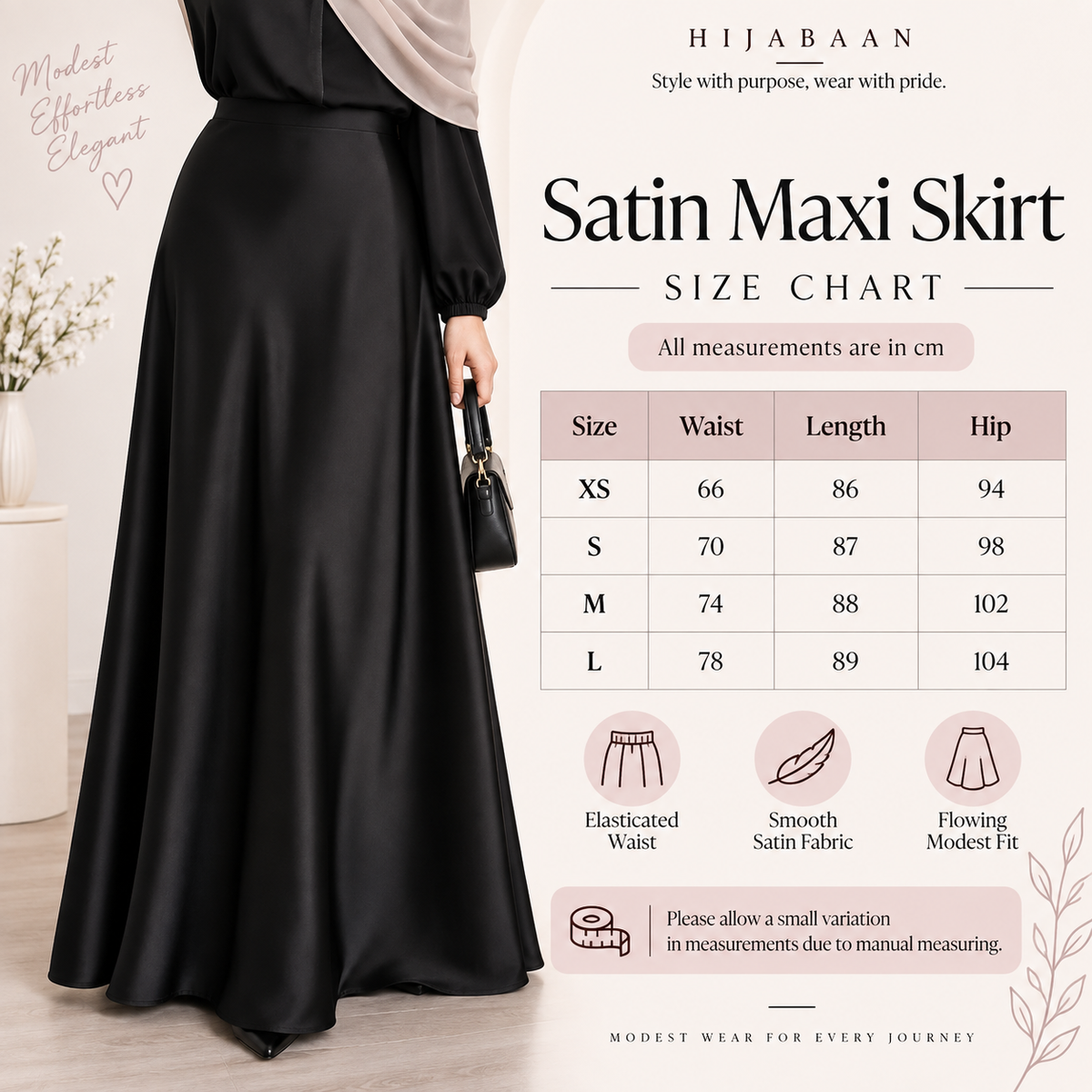 Satin Skirt - Black