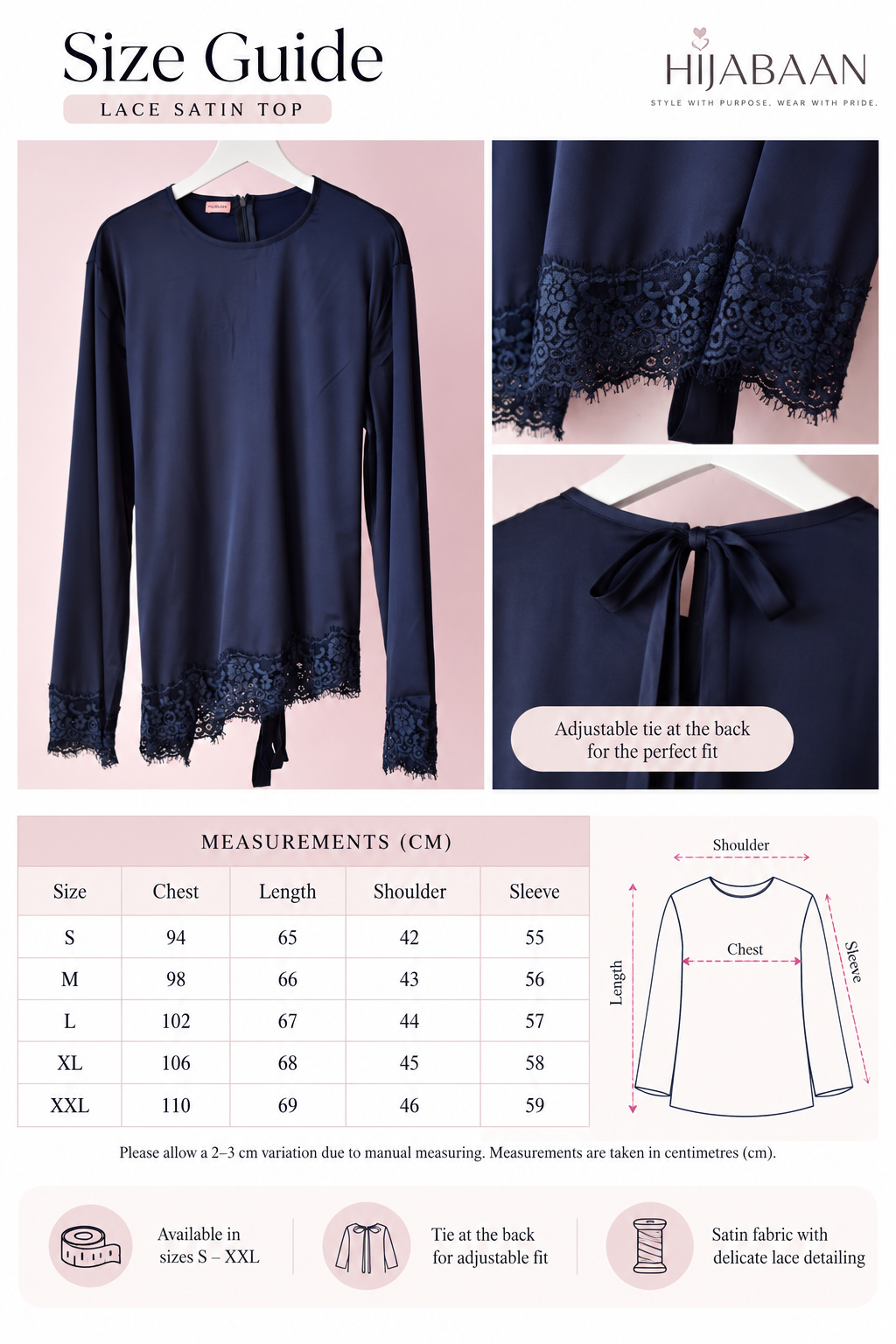 Lace Top - Navy