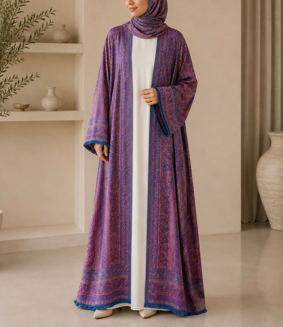 Pashmina Abaya - Purple