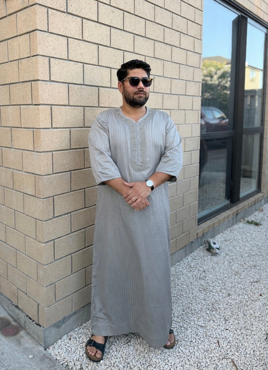 Moroccan Thobe - Grey