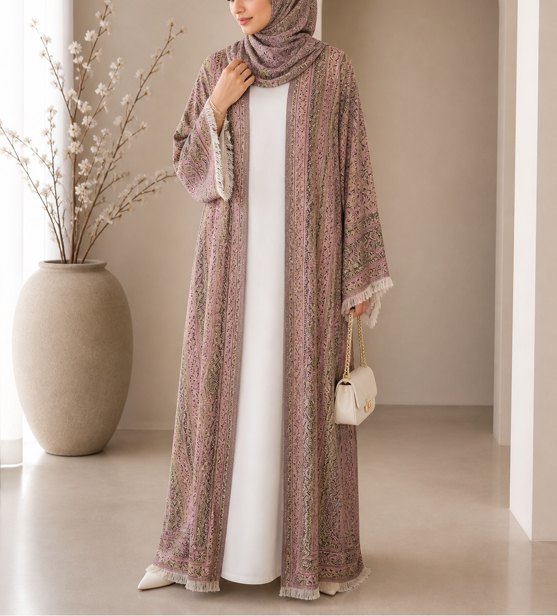 Pashmina Abaya - Mauve