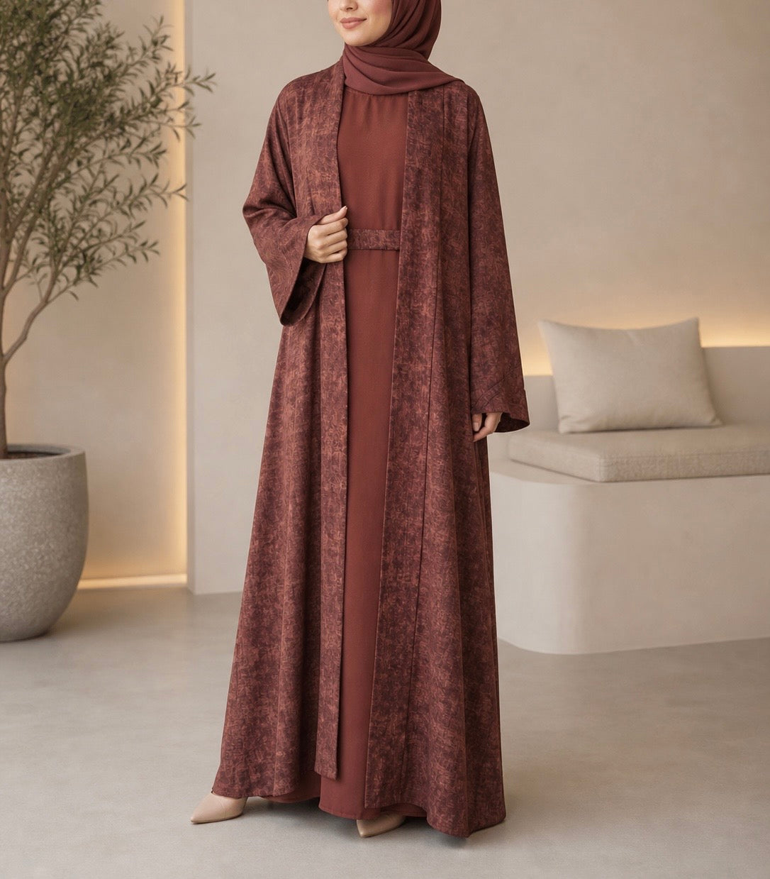 Dubai Abaya - Zera [Brown]