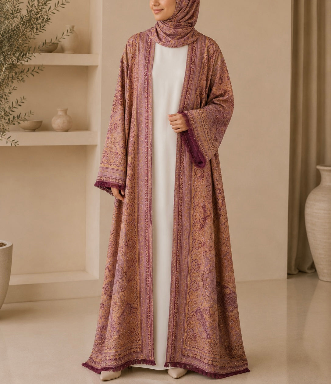 Pashmina Abaya - Carrot