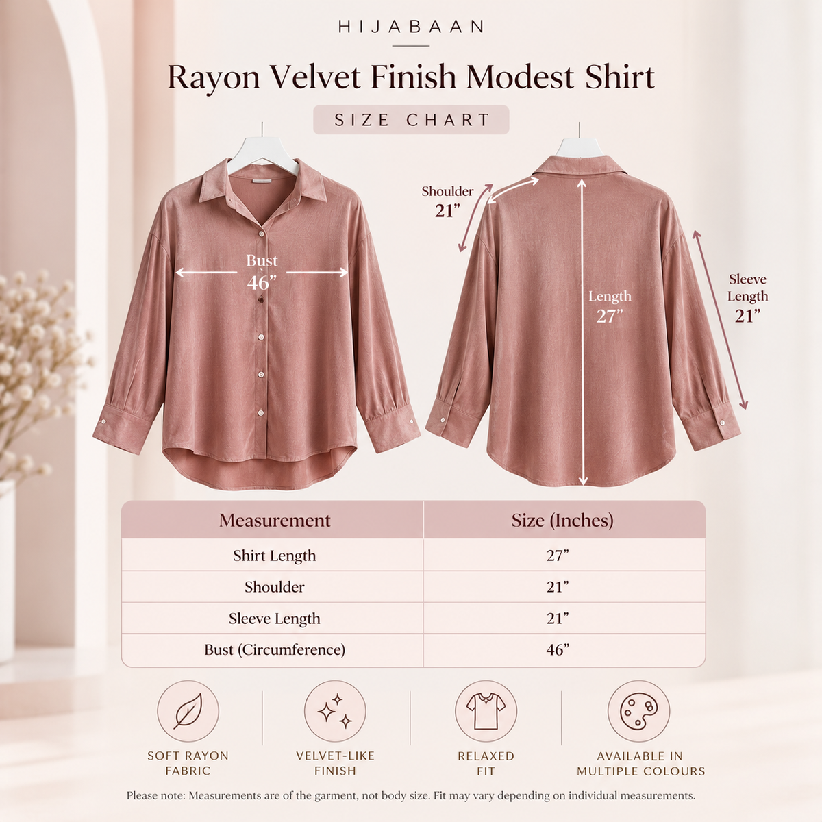 Rayon Velvet Shirts