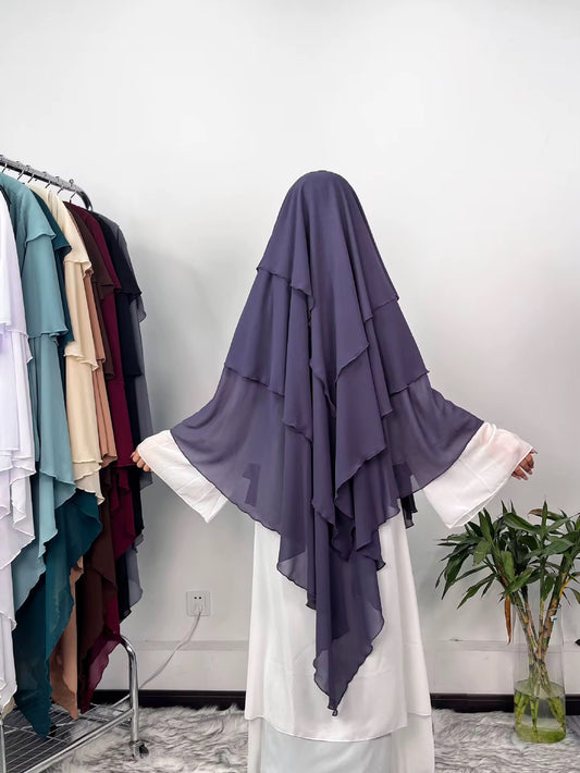 Layered Khimar - Purple
