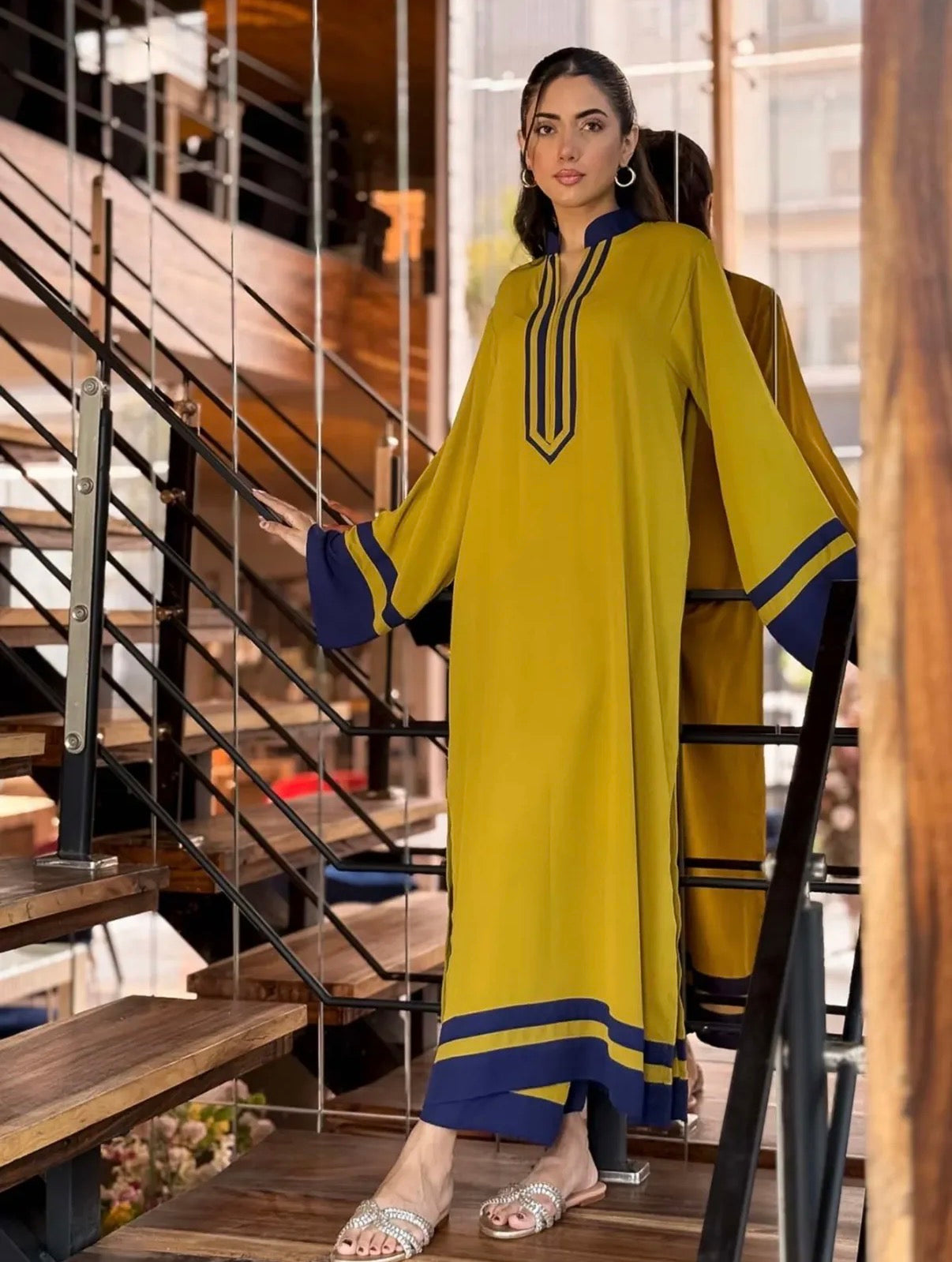 Zayra Mustard Pakistani Co-ord Set