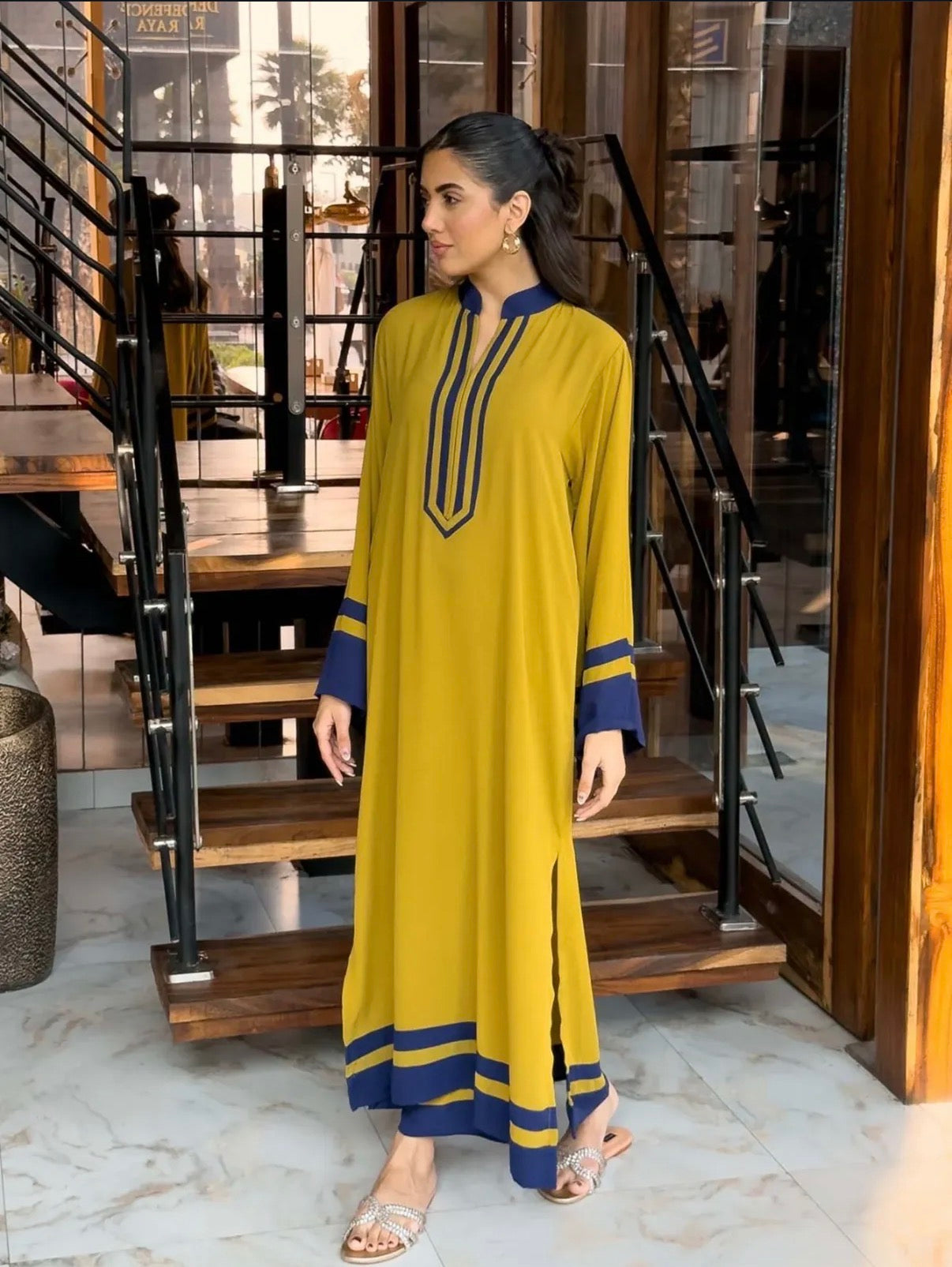 Zayra Mustard Pakistani Co-ord Set