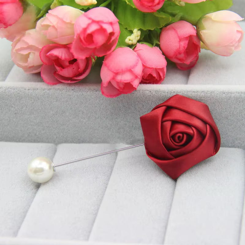 Satin Rose Hijab Brooch