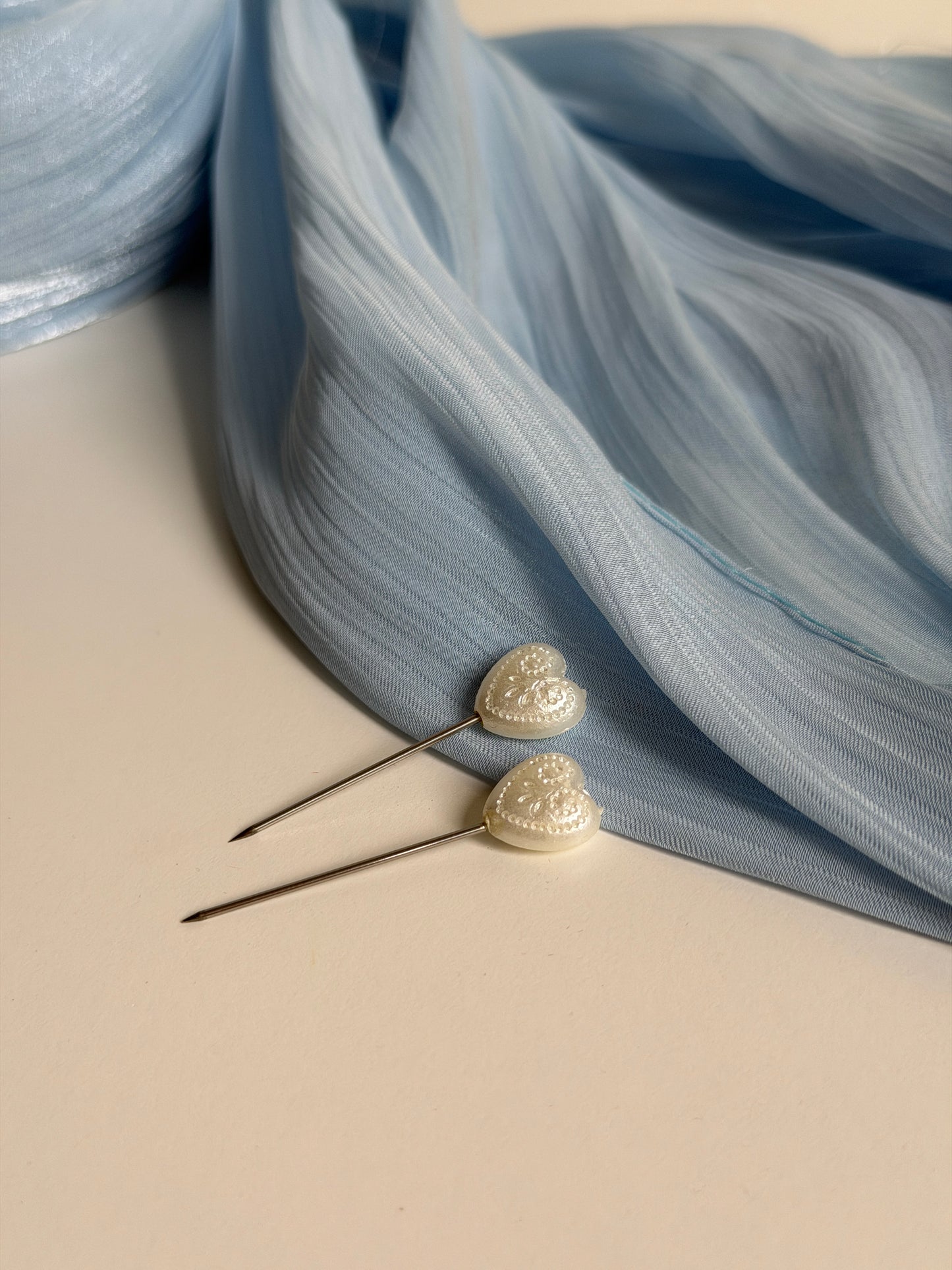 Pearl Heart Hijab Pins – Set of 5