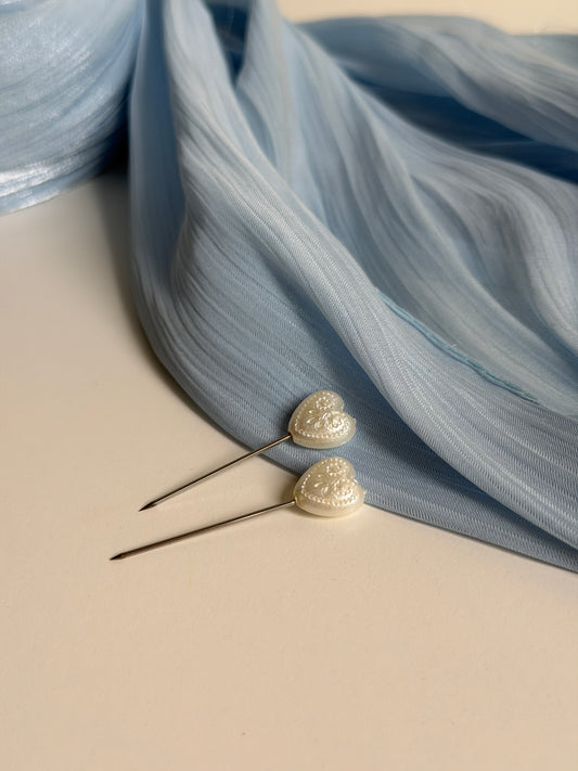 Pearl Heart Hijab Pins – Set of 5