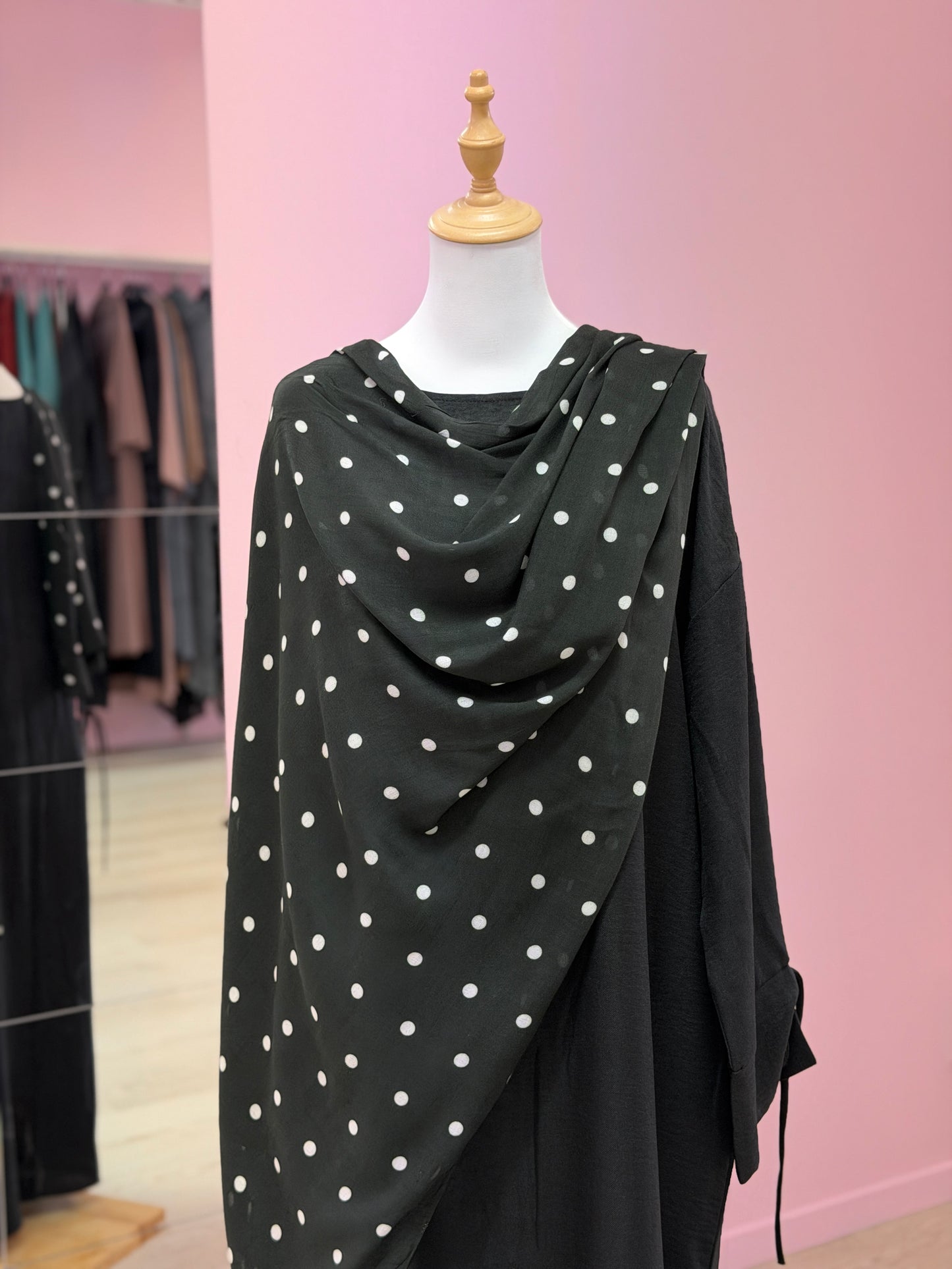PRINTED MODAL - BLACK POLKA DOT