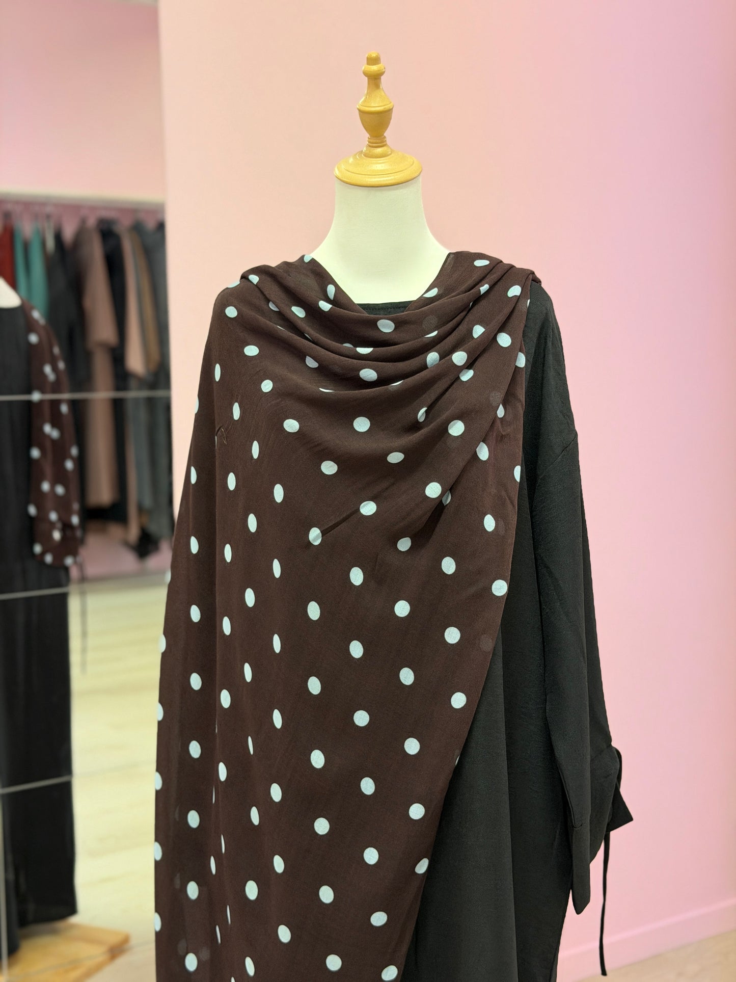 PRINTED MODAL - DARKBROWN POLKA DOT
