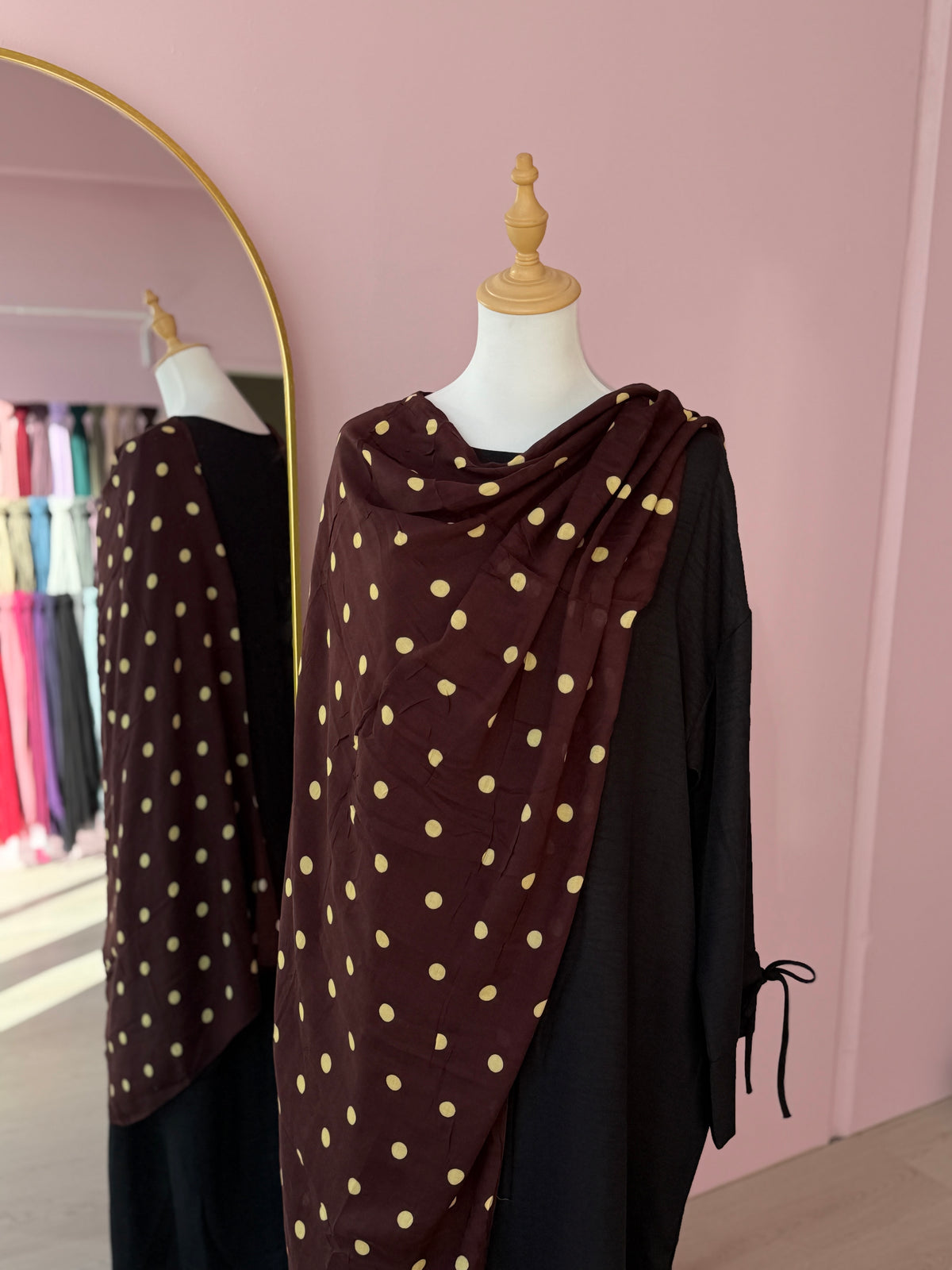 PRINTED MODAL - BROWN POLKA DOT