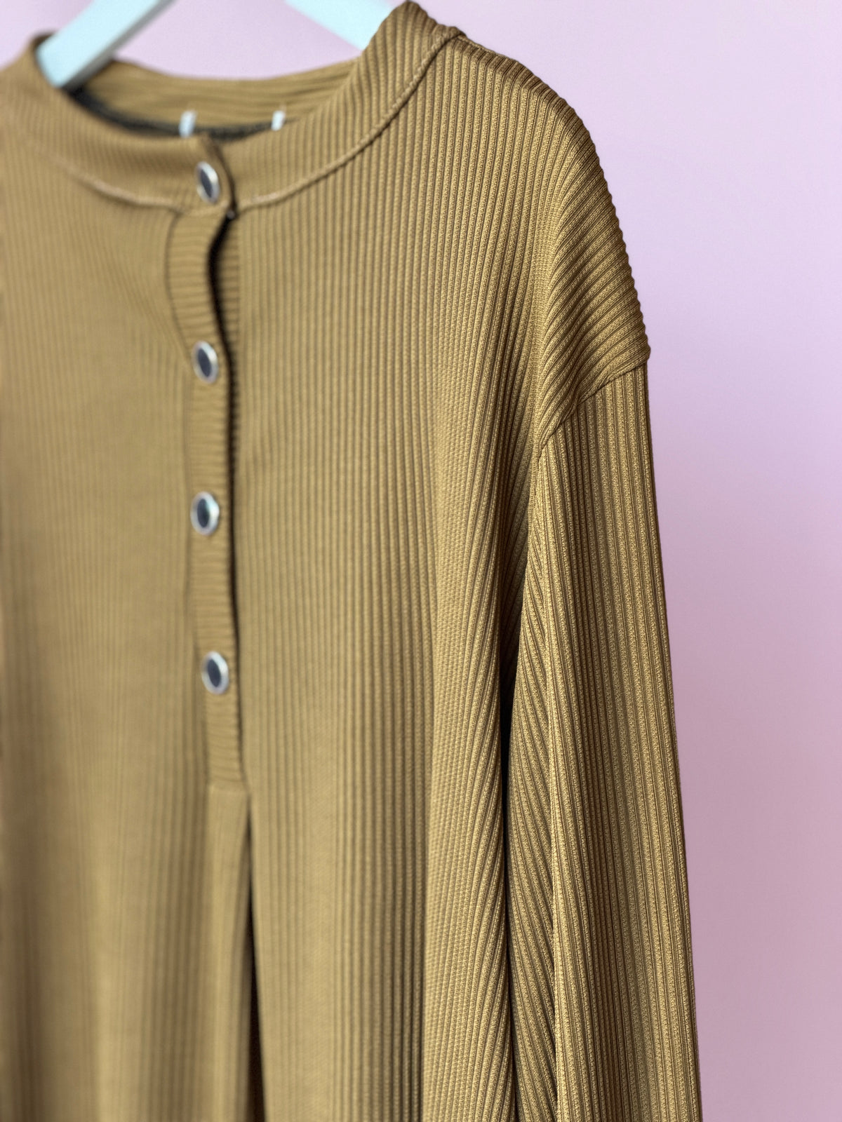Olive Ribbed Top
