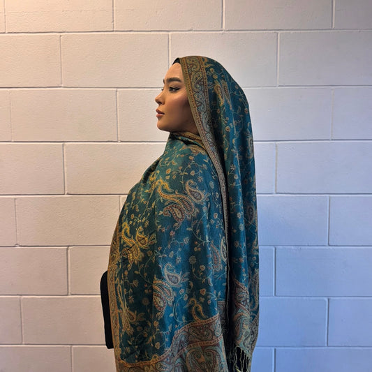 Pashmina Shawl - Peacock Green
