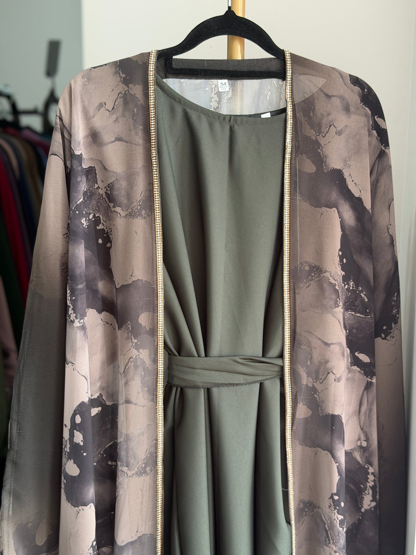 Dubai Abaya – Olive Print