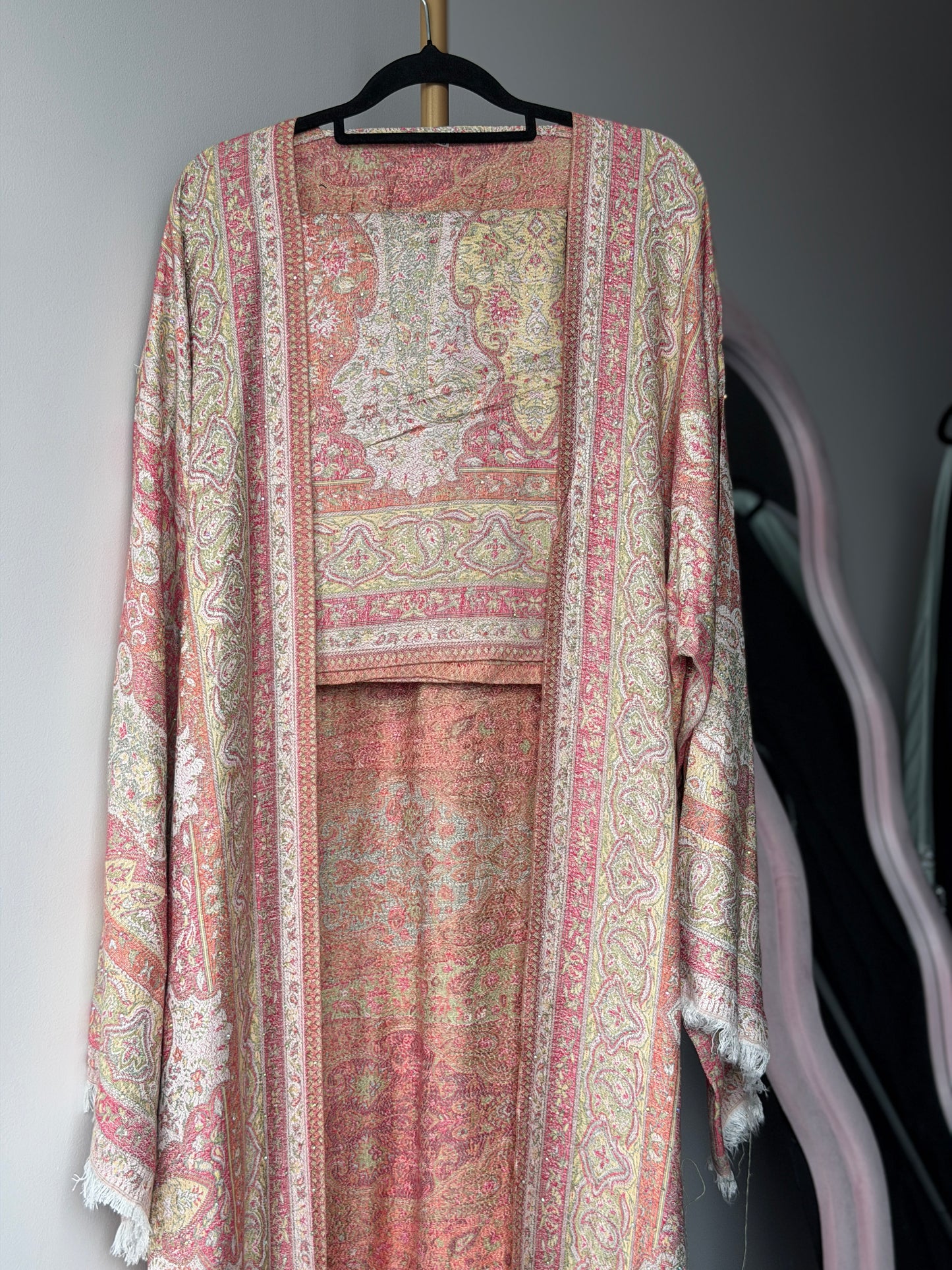 Pashmina Abaya - Pastel Peach