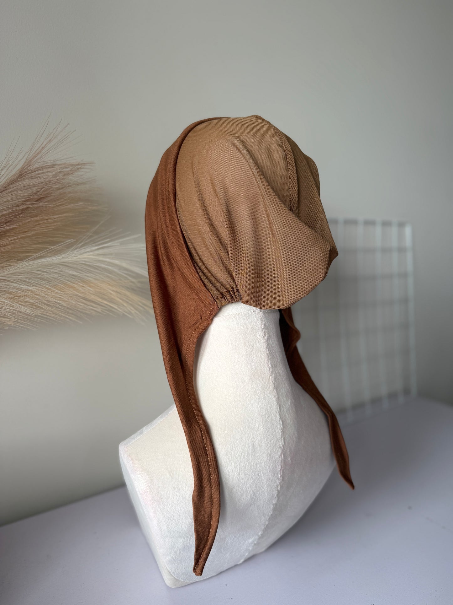 Mesh Tie Hijab Cap