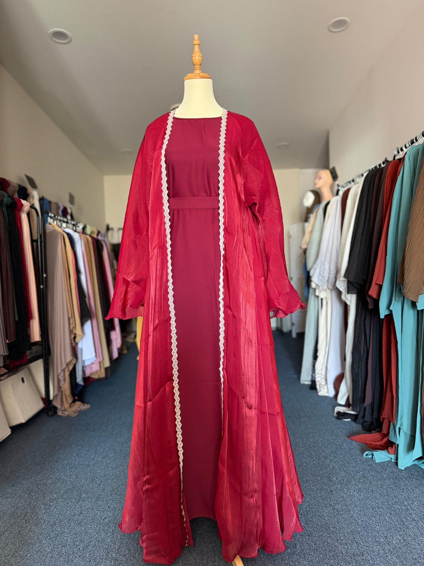 Dubai Abaya - Sana [Maroon]
