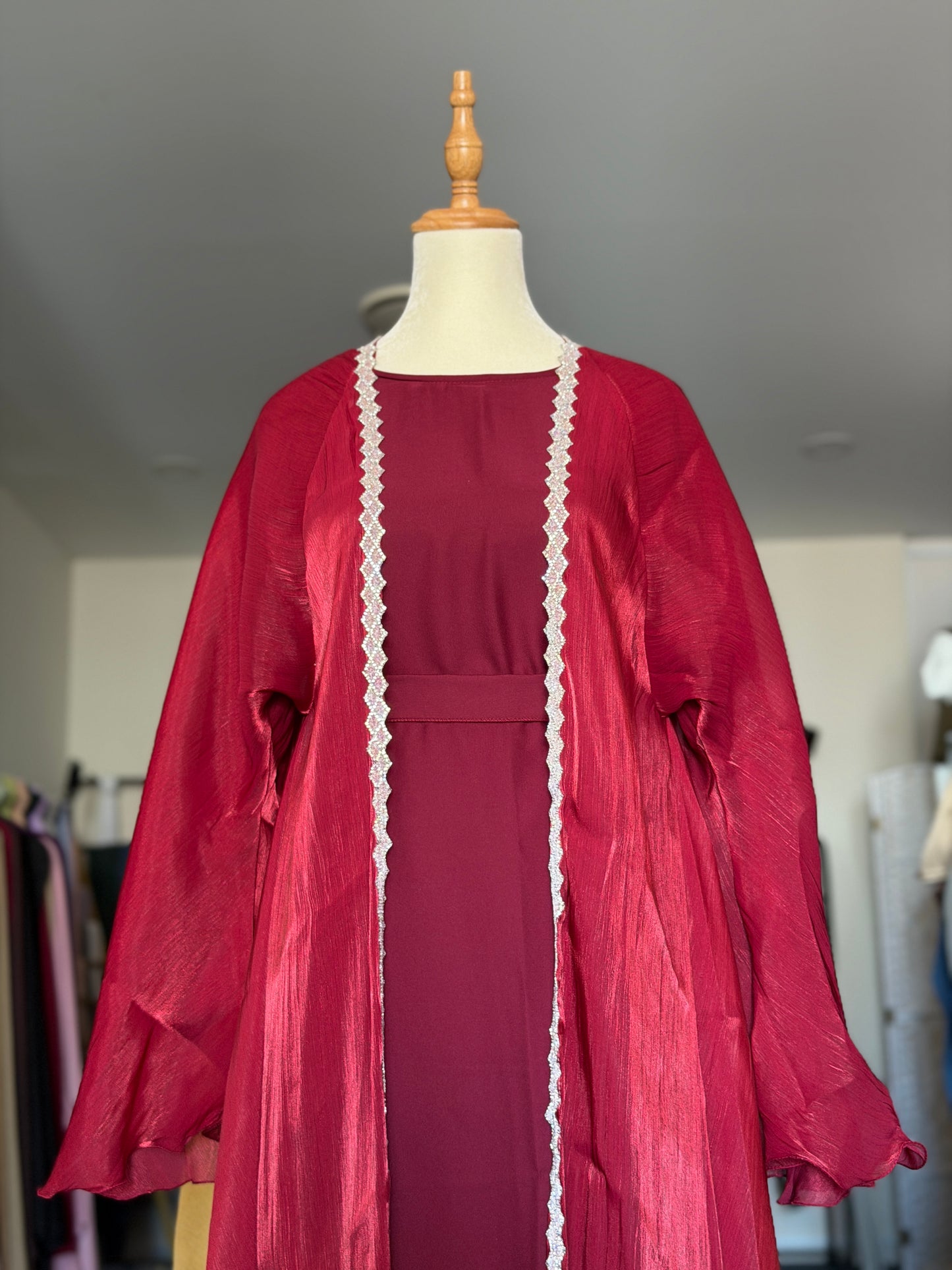 Dubai Abaya - Sana [Maroon]
