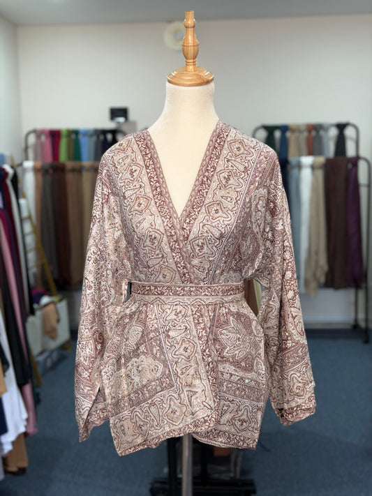 Pashmina Wrap Top - Brick