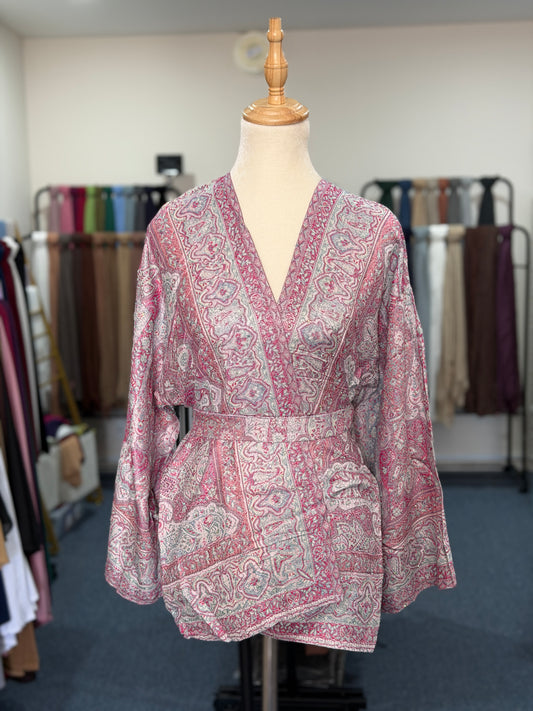 Pashmina Wrap Top- Pink