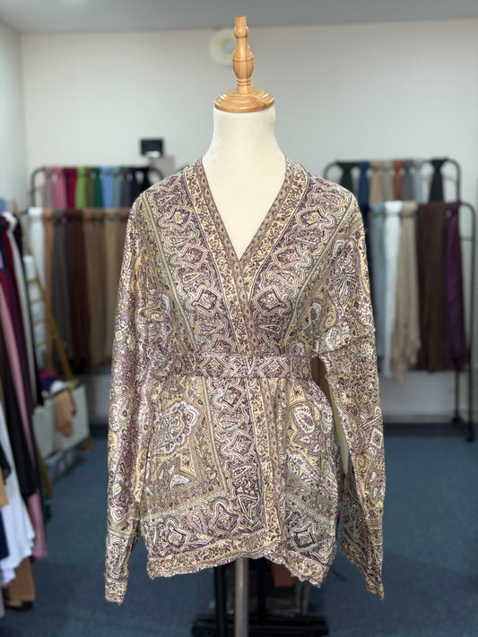 Pashmina Wrap Top - Mauve