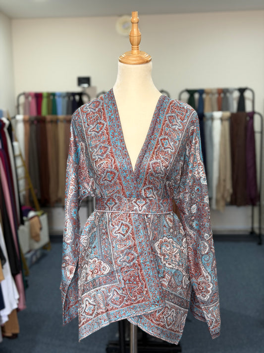 Pashmina Wrap Top - Blue