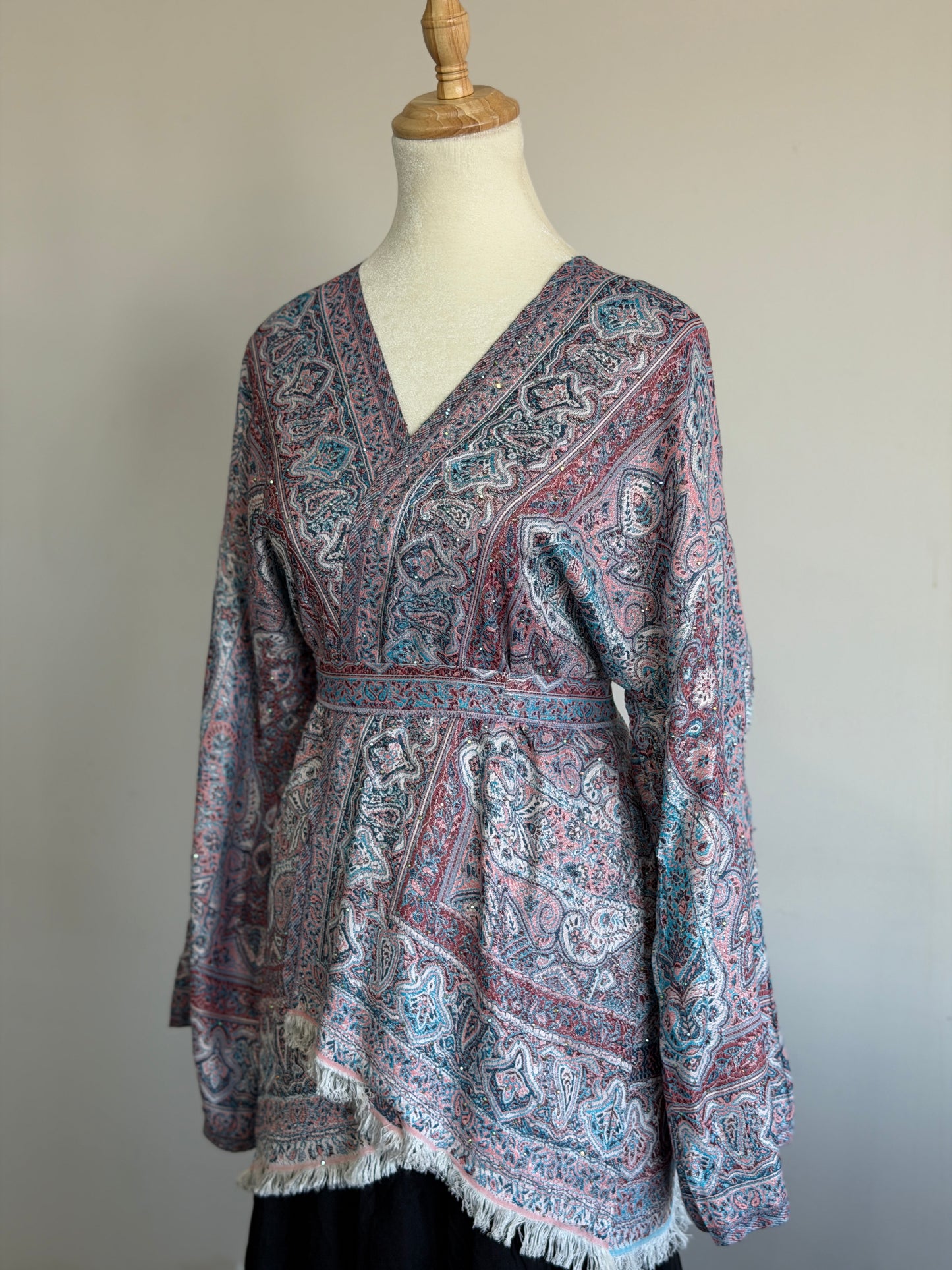 Pashmina Wrap Top - Blue