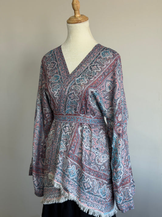 Pashmina Wrap Top - Blue