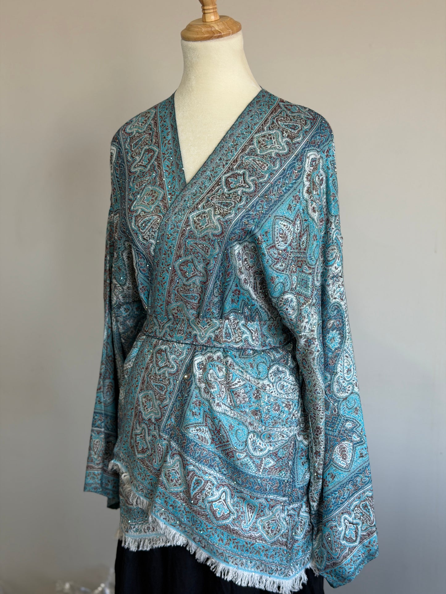 Pashmina Wrap Top - Turquoise