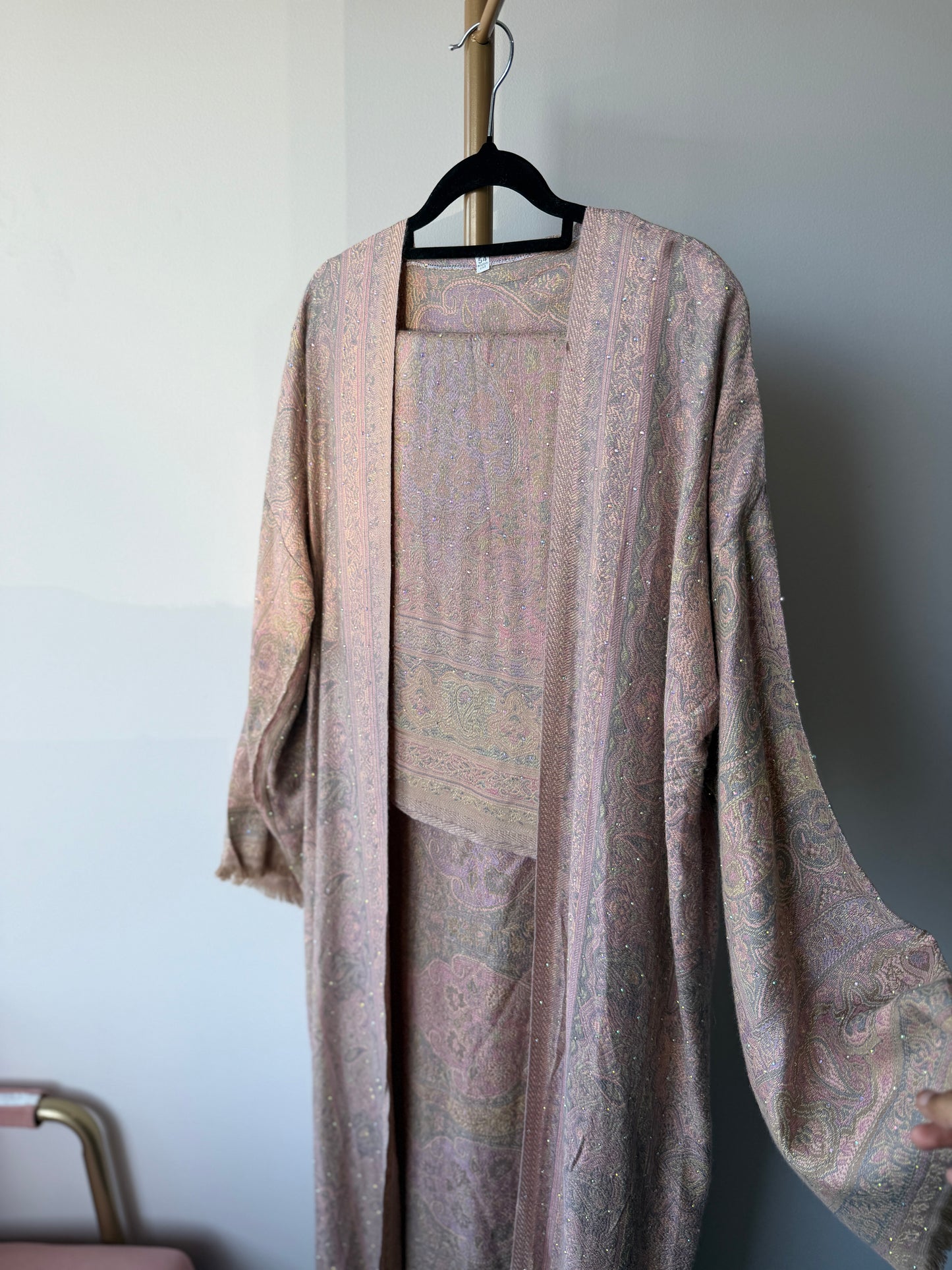 Pashmina Abaya - Nude pink