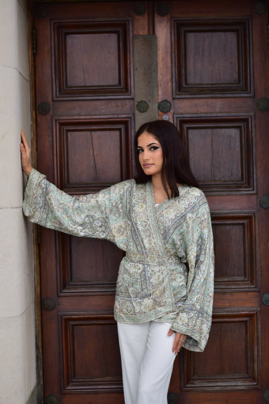 Pashmina Wrap Top - Pistachio