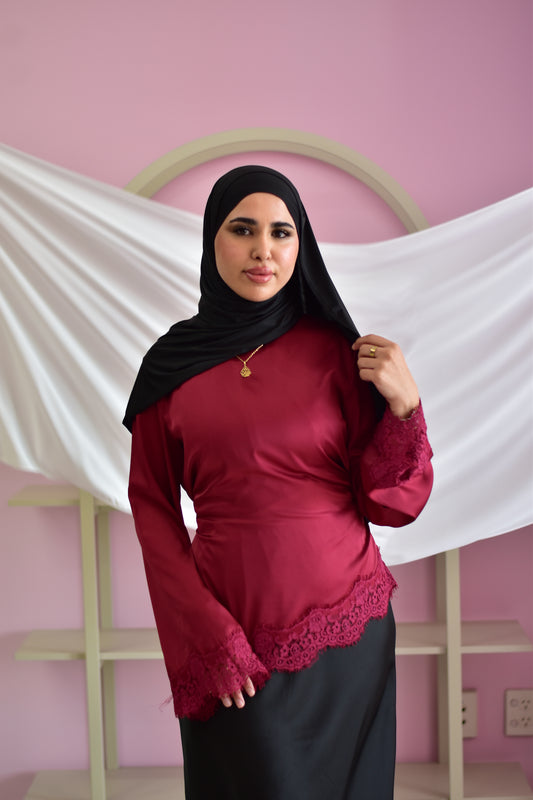 Lace Top - Maroon