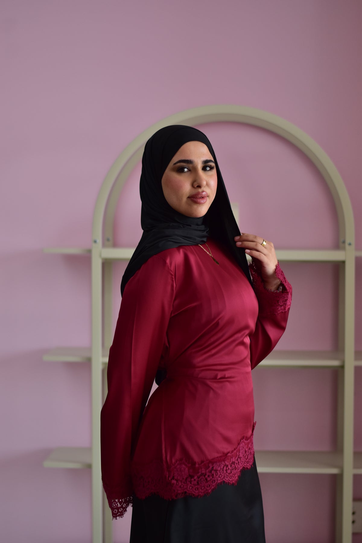 Lace Top - Maroon