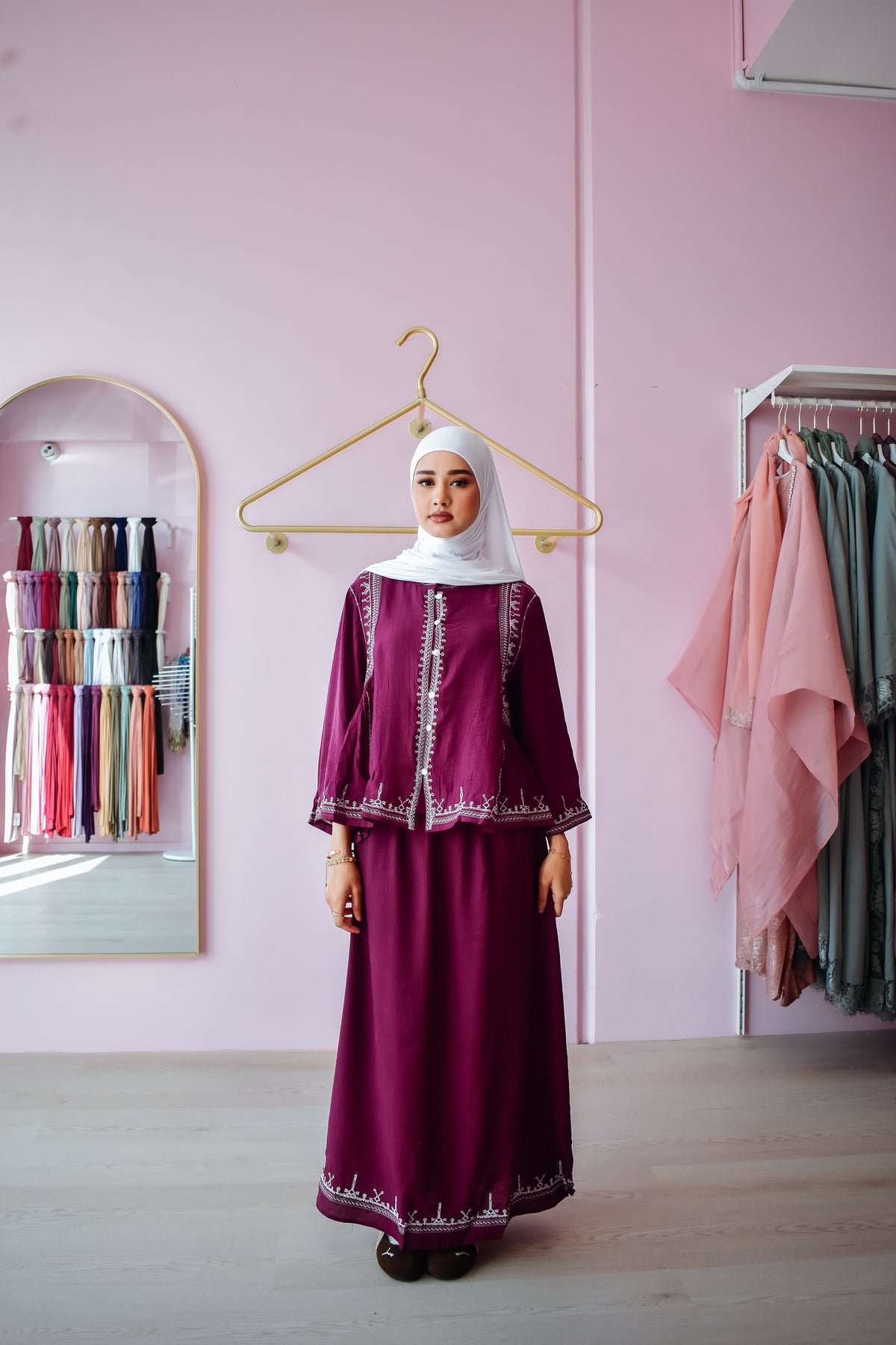 Zahra Co-ord Set – Burgundy