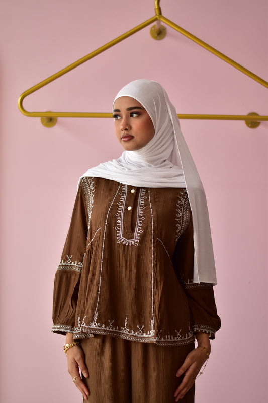 Zahra Co-ord Set – Brown