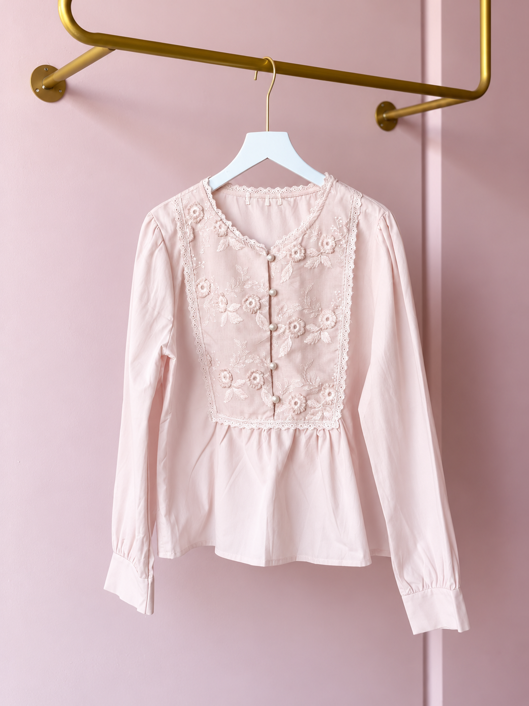 Blush Pink Embroidered Top